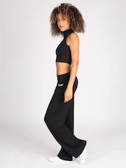 Pineapple Black Fold Over Waist Viscose Jersey Trousers - Image 4 of 6