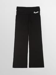 Pineapple Black Fold Over Waist Viscose Jersey Trousers - Image 6 of 6