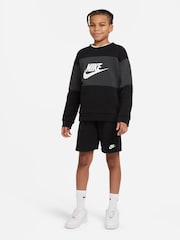 Nike Black/White Sweatshirt and Shorts Tracksuit - Image 1 of 7
