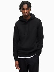 AllSaints Black 100% Cotton Raven Hoodie - Image 1 of 6
