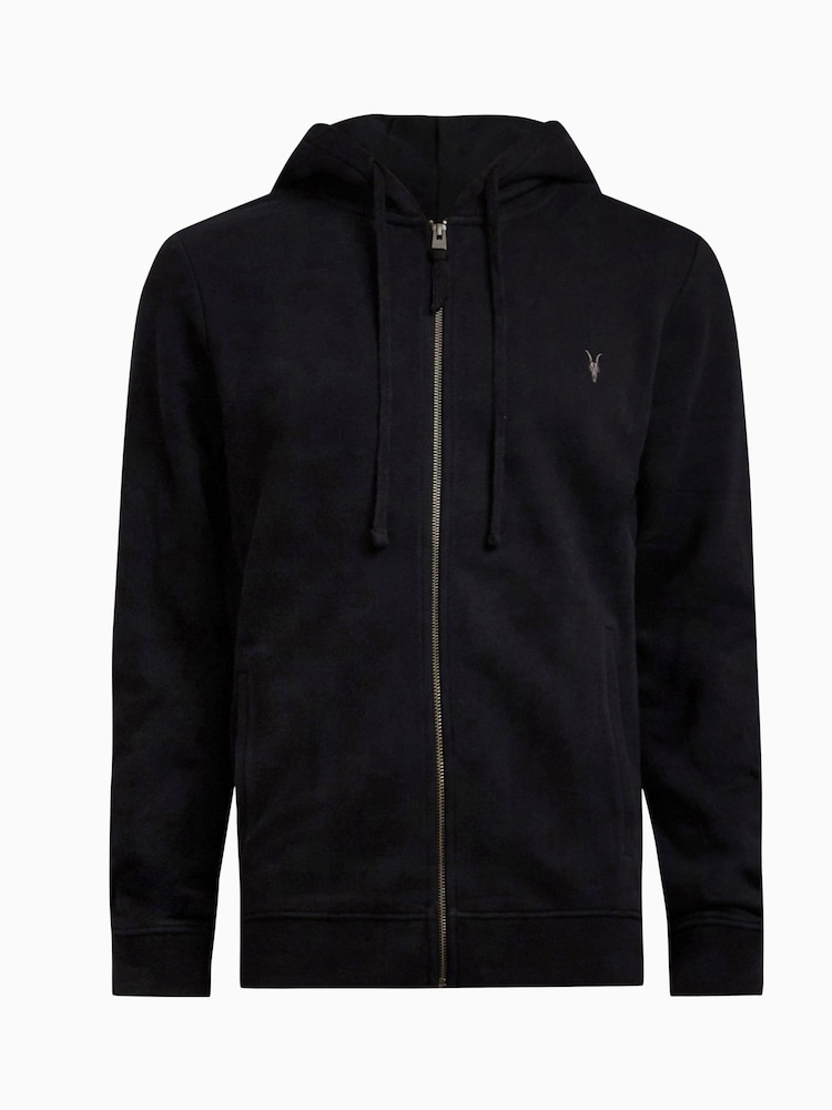 AllSaints Black 100% Cotton Raven Hoodie - Image 6 of 6