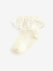 Cream Occasion Lace Socks 1 Pack (0mths-2yrs) - Image 1 of 1