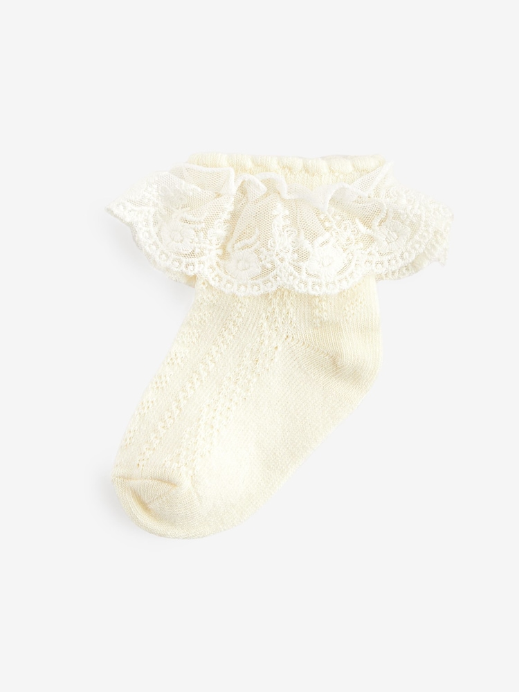 Cream Occasion Lace Socks 1 Pack (0mths-2yrs) - Image 1 of 1