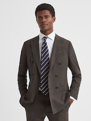 Reiss Chocolate Roll Slim Fit Wool Blend Double Breasted Blazer - Image 1 of 8