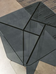 MADE.COM Smoked Glass Oki Side Table - Image 2 of 3