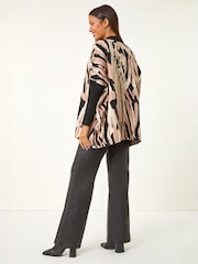 Roman Black Abstract Animal Print Knitted Jumper - Image 3 of 4
