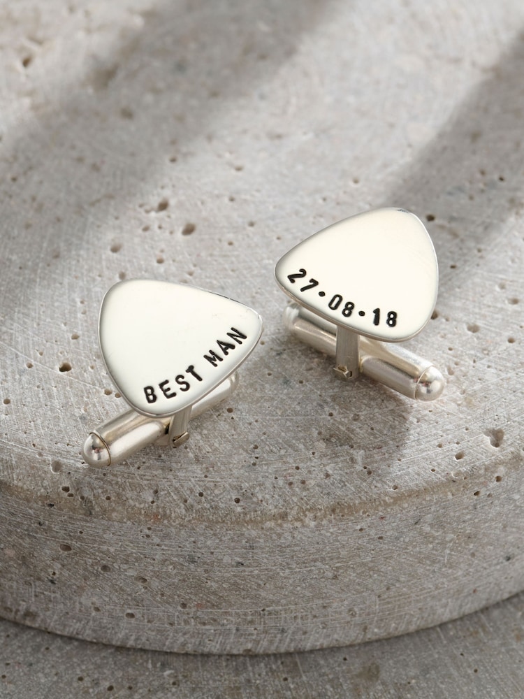 Posh Totty Designs Personalised Plectrum Cufflinks - Image 1 of 4