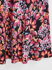 Oliver Bonas Red Sketched Floral Knot Midi Dress - Image 7 of 9