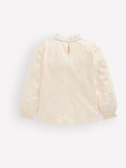 Boden Cream Broderie Trim Slub Top - Image 2 of 3