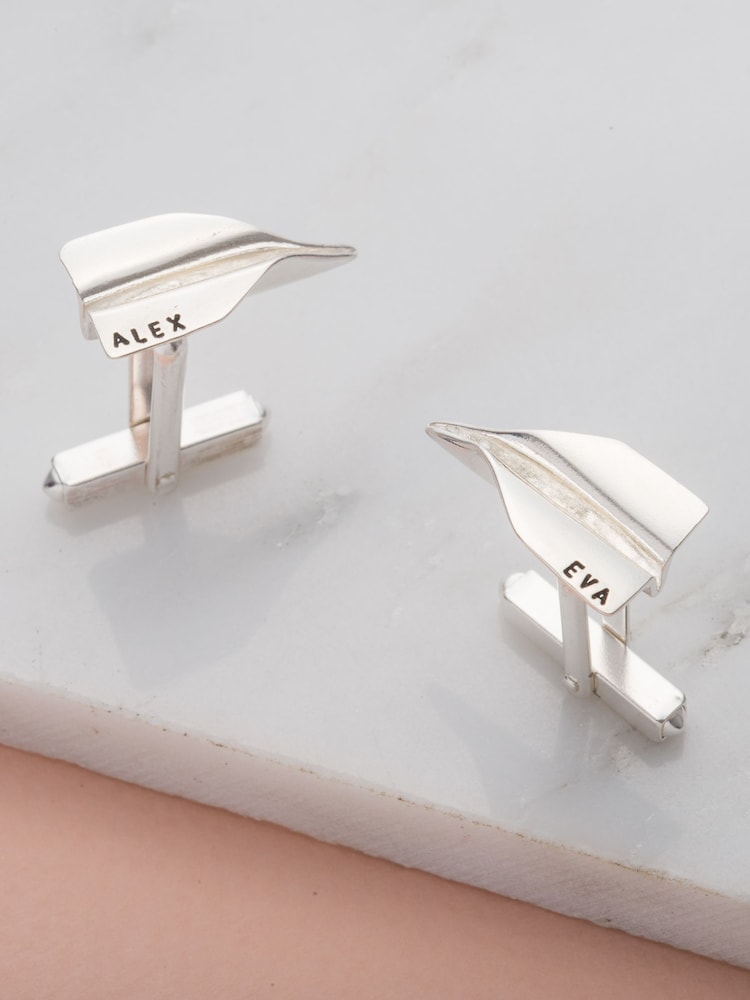 Personalised Paper Plane Cufflinks - Image 2 of 3