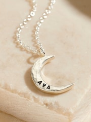 Posh Totty Designs Small Personalised Crescent Moon Necklace - Image 2 of 3