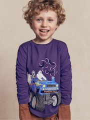 Boden Purple Halloween Long Sleeve Appliqué T-Shirt - Image 1 of 4