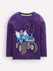 Boden Purple Halloween Long Sleeve Appliqué T-Shirt - Image 2 of 4