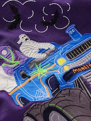 Boden Purple Halloween Long Sleeve Appliqué T-Shirt - Image 4 of 4