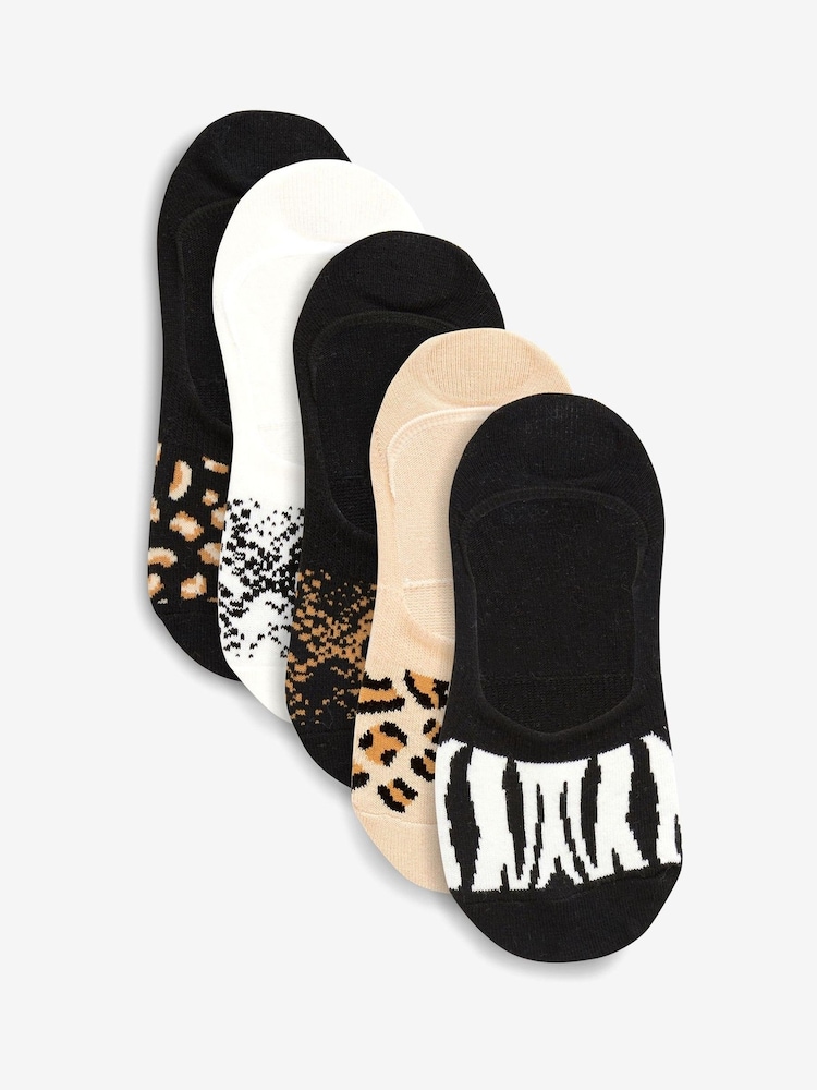 Estampado animal - Pack de cinco pares de calcetines deportivos invisibles - Imagen 1 de 6 Estampado animal - Pack de cinco pares de calcetines deportivos invisibles - Imagen 1 de 6