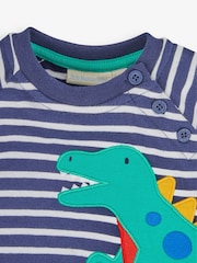 JoJo Maman Bébé Navy Dino Appliqué Romper - Image 2 of 3