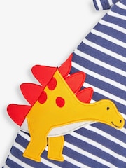 JoJo Maman Bébé Navy Dino Appliqué Romper - Image 3 of 3