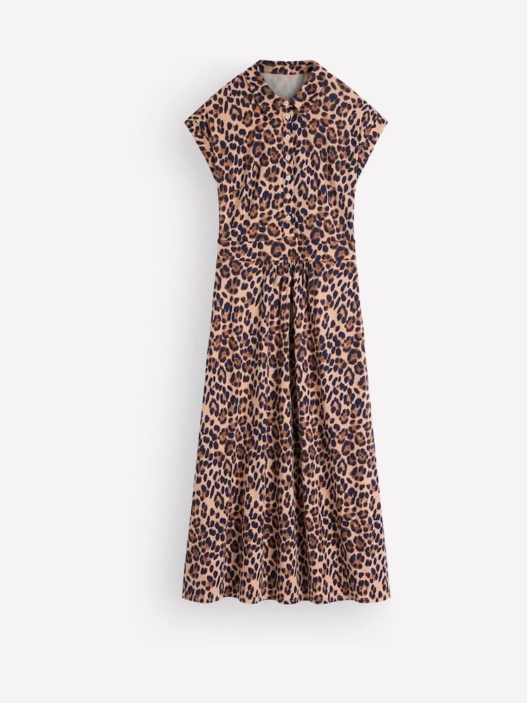Boden Brown Fae Jersey Shirt Dress - Image 1 of 1 Boden Brown Fae Jersey Shirt Dress - Image 1 of 1