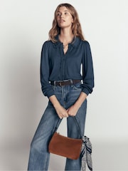 Boden Blue Lena Lace Frill Collar Blouse - Image 5 of 7