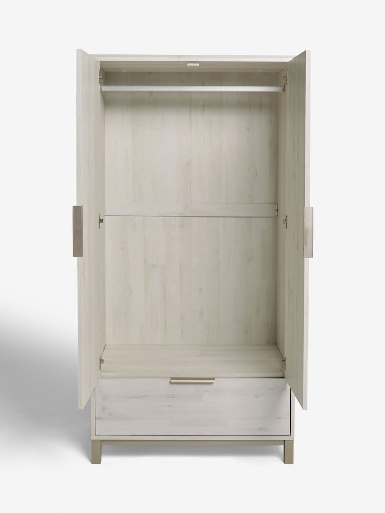 White Bronx Oak Effect Double, 1 Drawer Wardrobe - Image 7 of 7