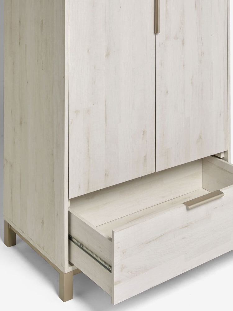 White Bronx Oak Effect Double, 1 Drawer Wardrobe - Image 8 of 8