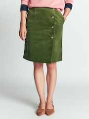 Boden Green Evelyn Button Cord Wrap Skirt - Image 4 of 5