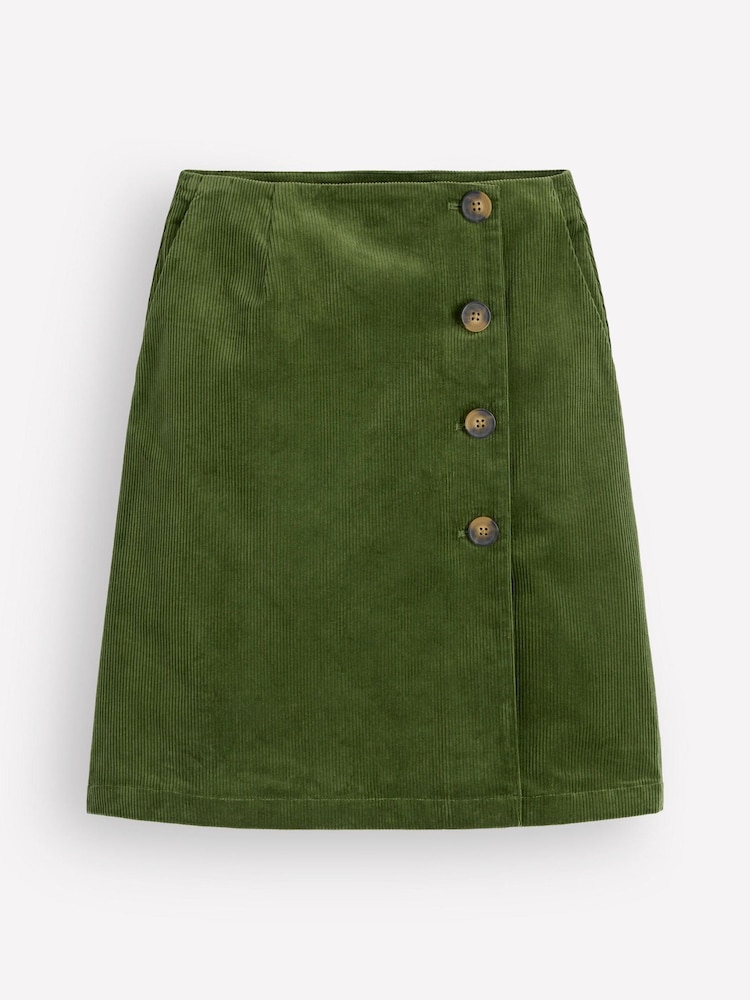 Boden Green Evelyn Button Cord Wrap Skirt - Image 5 of 5 Boden Green Evelyn Button Cord Wrap Skirt - Image 5 of 5