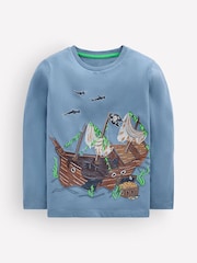Boden Blue Glow Superstitch T-Shirt - Image 1 of 2
