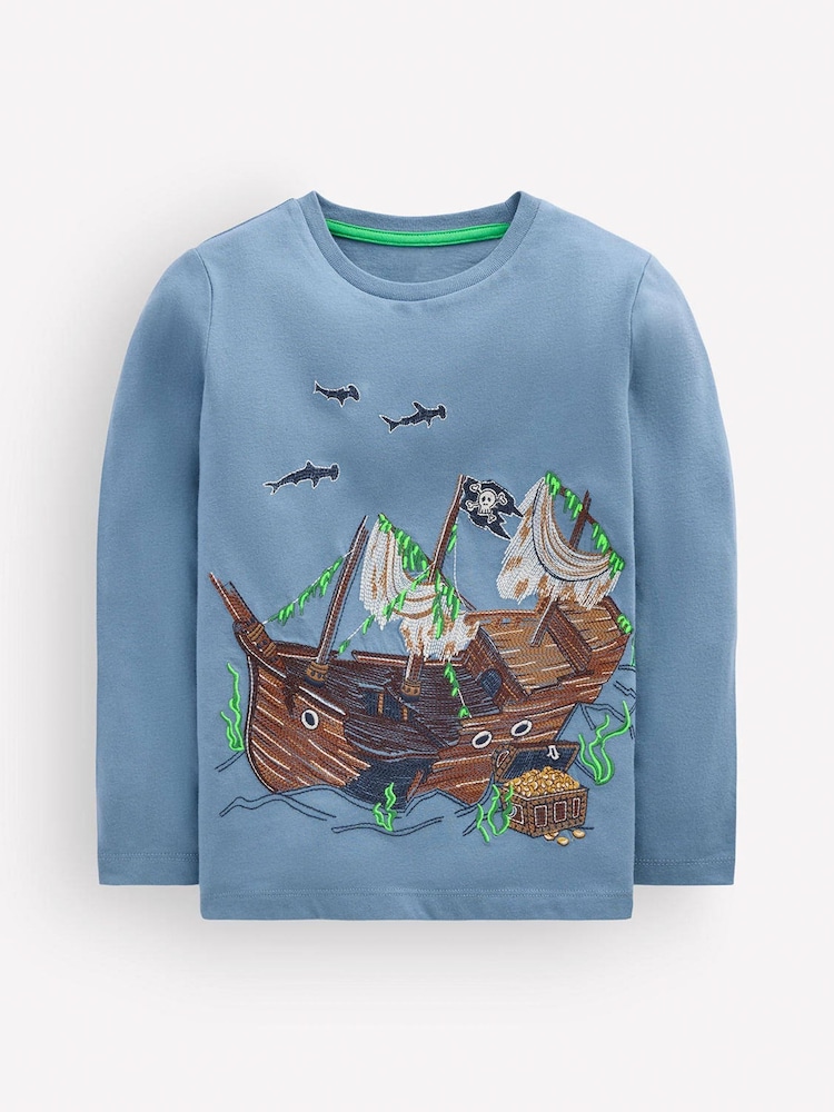 Boden Blue Glow Superstitch T-Shirt - Image 1 of 2