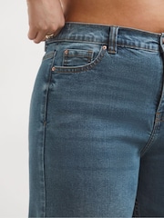 Simply Be Blue Mid Wash 24/7 Wide Leg Jeans - Image 4 of 4