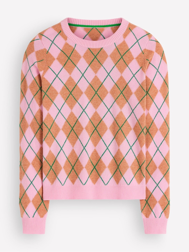 Boden Pink Elsie Cashmere Crew Jumper - Image 1 of 2 Boden Pink Elsie Cashmere Crew Jumper - Image 1 of 2