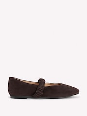 Boden Brown Camilla Ruched Ballet Flats - Image 2 of 5