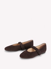 Boden Brown Camilla Ruched Ballet Flats - Image 3 of 5