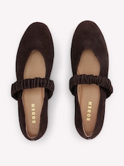 Boden Brown Camilla Ruched Ballet Flats - Image 4 of 5