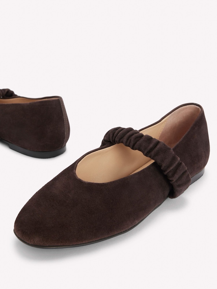 Boden Brown Camilla Ruched Ballet Flats - Image 5 of 5 Boden Brown Camilla Ruched Ballet Flats - Image 5 of 5