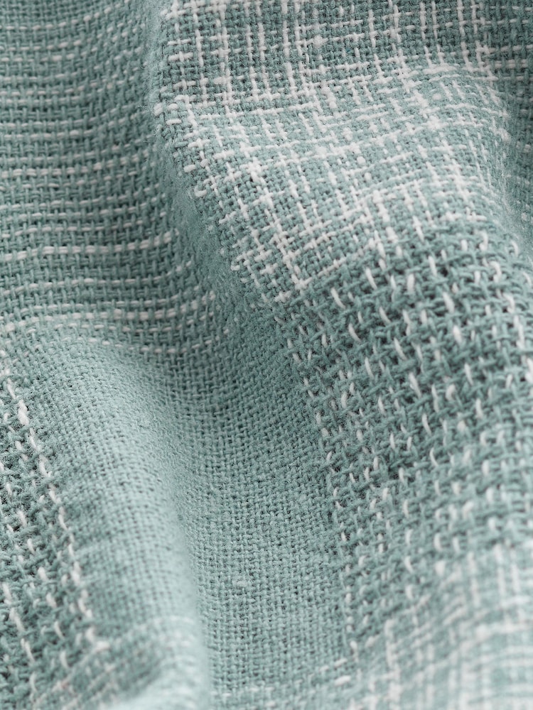 Verde - 100% Cotton Carouri Mânecă scurtă Textured Cămăși with Cuban Guler - Image 7 of 7