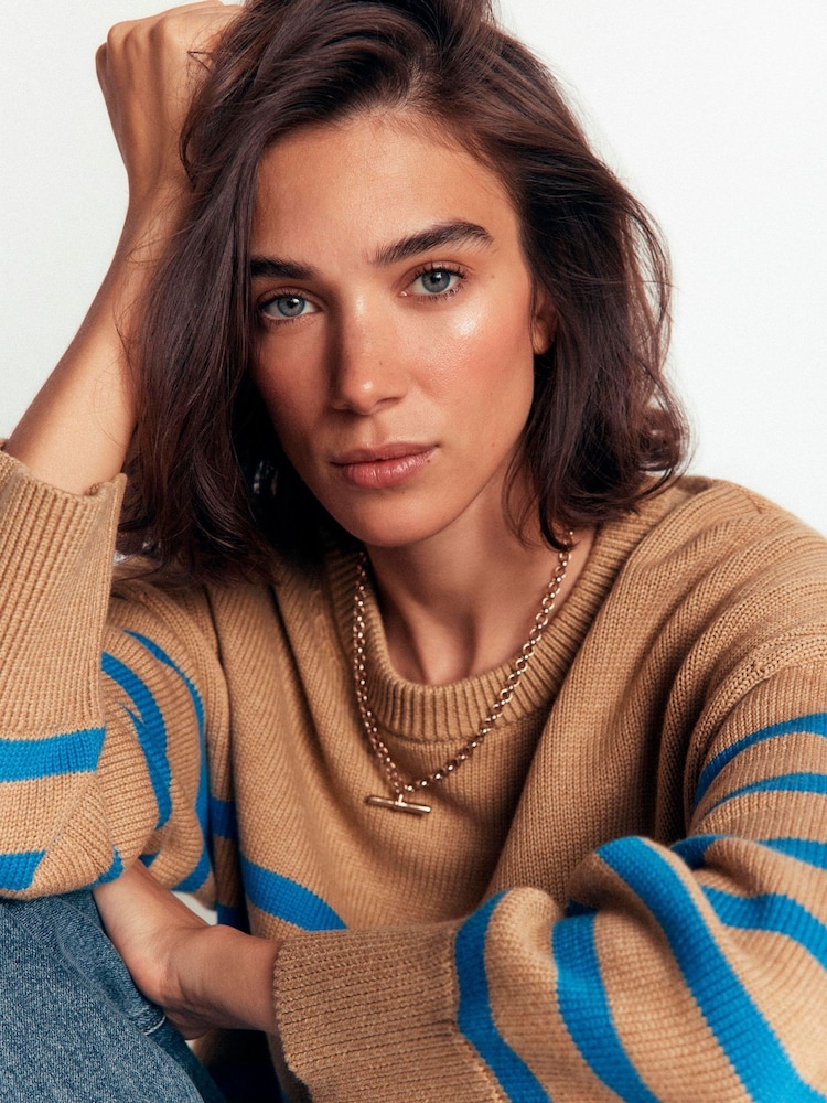 Boden Brown Lucy Relaxed Cotton Jumper - Image 2 of 7 Boden Brown Lucy Relaxed Cotton Jumper - Image 2 of 7