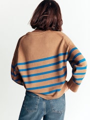 Boden Brown Lucy Relaxed Cotton Jumper - Image 3 of 7