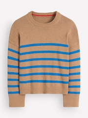 Boden Brown Lucy Relaxed Cotton Jumper - Image 6 of 7