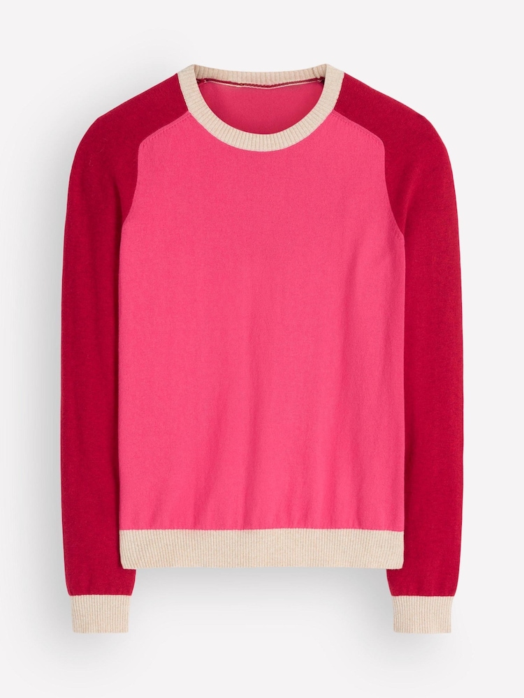 Boden Pink Meg Raglan Sleeve Jumper - Image 1 of 2 Boden Pink Meg Raglan Sleeve Jumper - Image 1 of 2