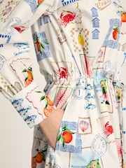 Joules Francesca White Tie Waist Shirt Dress - Image 5 of 8