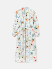 Joules Francesca White Tie Waist Shirt Dress - Image 8 of 8