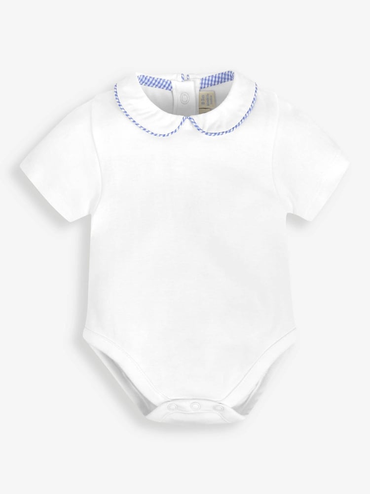 JoJo Maman Bébé White Woven Collar Bodysuit - Image 1 of 3