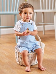 JoJo Maman Bébé White Woven Collar Bodysuit - Image 3 of 3