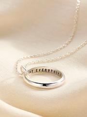 Sterling Silver Personalised Secret Script Ring Necklace - Image 1 of 3