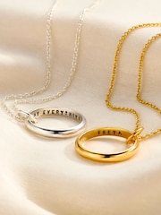 Sterling Silver Personalised Secret Script Ring Necklace - Image 2 of 3