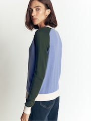 Boden Blue Meg Raglan Sleeve Cardigan - Image 3 of 5