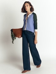 Boden Blue Meg Raglan Sleeve Cardigan - Image 4 of 5