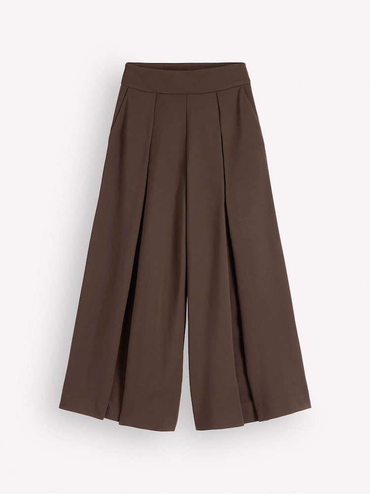 Boden Brown Single Pleat Culottes - Image 1 of 1 Boden Brown Single Pleat Culottes - Image 1 of 1