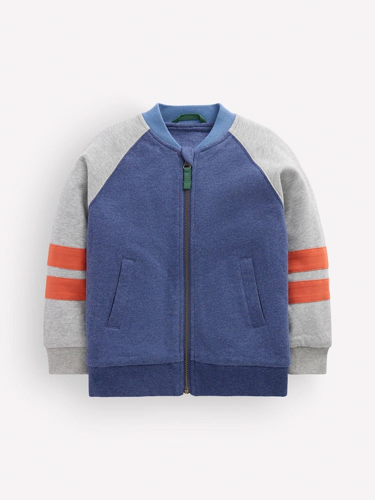 Boden Blue Fleece Lined Bomber Jacket - Image 1 of 3 Boden Blue Fleece Lined Bomber Jacket - Image 1 of 3